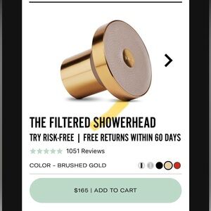 Jolie brushed gold shower head - New in box (opened)